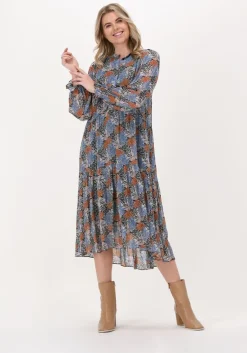 blauwe second female midi jurk itea dress