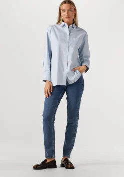 blauwe selected femme blouses slfester ls oversize shirt