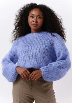 blauwe selected femme trui suanne ls knit