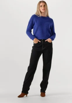 blauwe selected femme trui slflulu ls knit o-neck