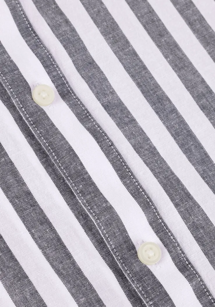 blauwe selected homme casual overhemd slhregnew-linen shirt ss classic