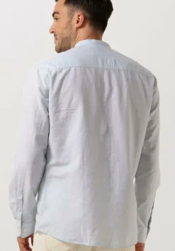 blauwe selected homme casual overhemd slhregnew-linen shirt ls band