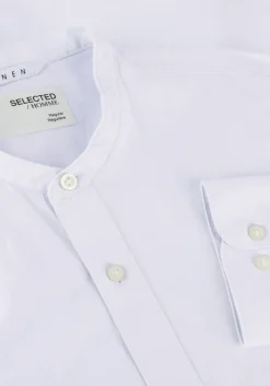 blauwe selected homme casual overhemd slhregnew-linen shirt ls band