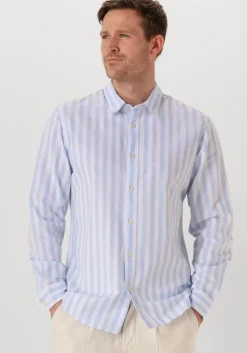 blauwe selected homme casual overhemd slhslim-sun shirt ls noos