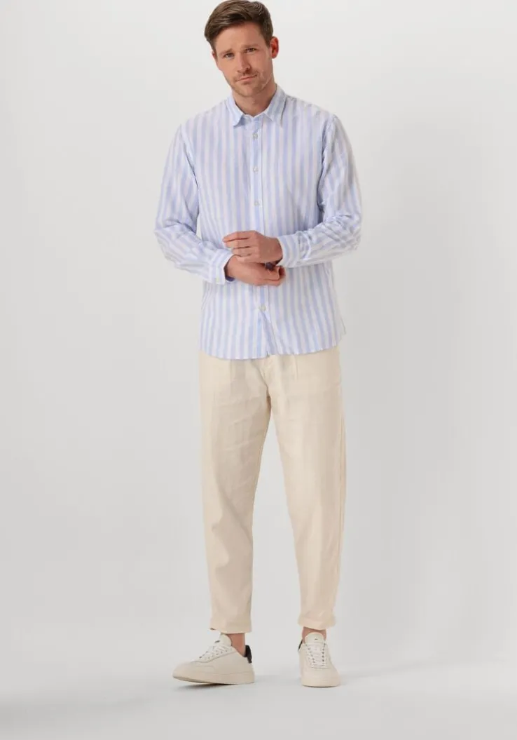 blauwe selected homme casual overhemd slhslim-sun shirt ls noos