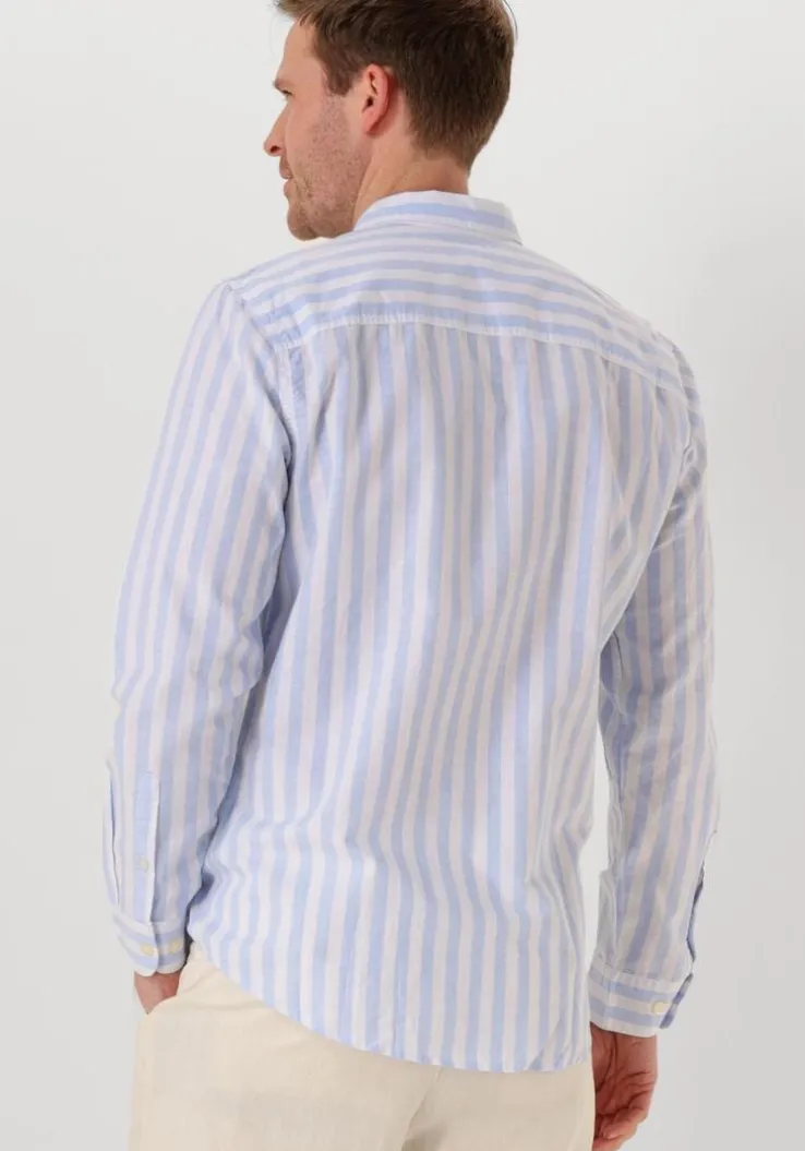 blauwe selected homme casual overhemd slhslim-sun shirt ls noos