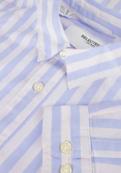 blauwe selected homme casual overhemd slhslim-sun shirt ls noos