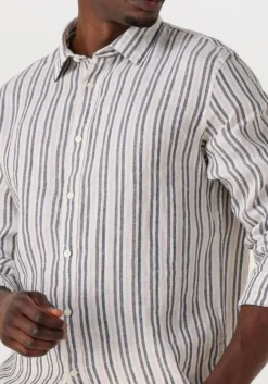 blauwe selected homme casual overhemd slhregkylian mix ls shirt