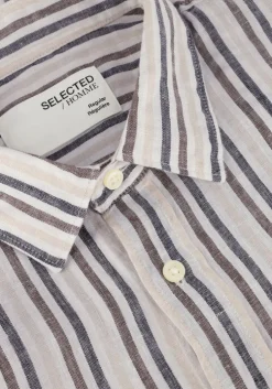 blauwe selected homme casual overhemd slhregkylian mix ls shirt