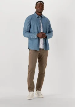 blauwe selected homme casual overhemd slhregcarlo denim ls shirt noos