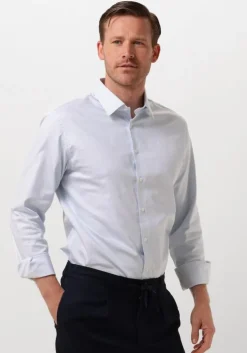 blauwe selected homme klassiek overhemd slhslim-performance shirt ls noos