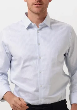 blauwe selected homme klassiek overhemd slhslim-performance shirt ls noos