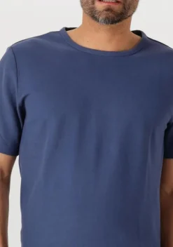 blauwe selected homme t-shirt slhjoseph pique ss o-neck tee