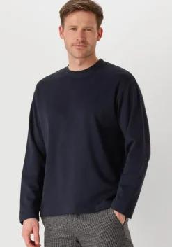 blauwe selected homme t-shirt slhlooseoscar ls o-neck tee noos