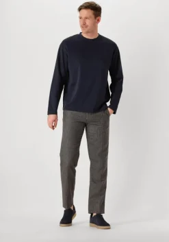 blauwe selected homme t-shirt slhlooseoscar ls o-neck tee noos