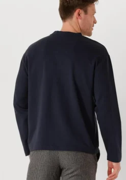 blauwe selected homme t-shirt slhlooseoscar ls o-neck tee noos