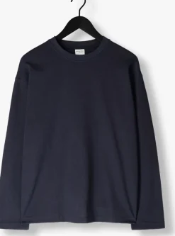 blauwe selected homme t-shirt slhlooseoscar ls o-neck tee noos