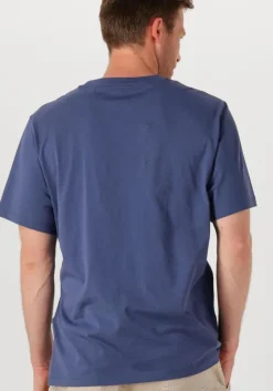 blauwe selected homme t-shirt slhaspen emb ss o-neck tee