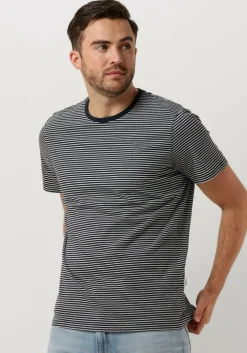 blauwe selected homme t-shirt slhaspen stripe ss o-neck tee noos