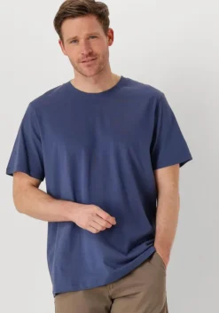 blauwe selected homme t-shirt slhaspen ss o-neck tee noos