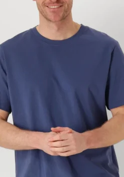 blauwe selected homme t-shirt slhaspen ss o-neck tee noos