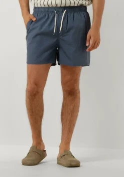 blauwe selected homme zwembroeken slhcooper seersucker swimshorts