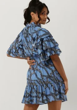 blauwe silvian heach mini jurk gpp23182ve