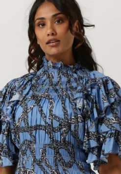 blauwe silvian heach mini jurk gpp23182ve