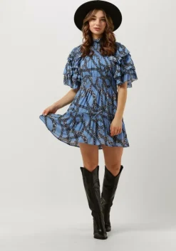 blauwe silvian heach mini jurk gpp23182ve