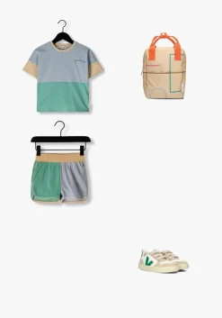 blauwe sproet & sprout korte broek terry sport shorts colourblock