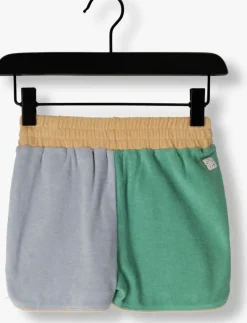 blauwe sproet & sprout korte broek terry sport shorts colourblock