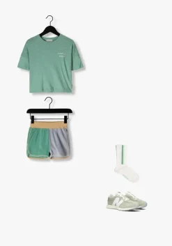 blauwe sproet & sprout korte broek terry sport shorts colourblock