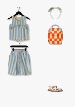 blauwe sproet & sprout midirok skirt stripes