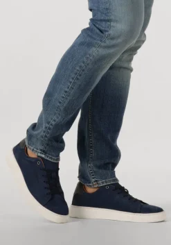 blauwe stefano lauran lage sneakers sl124h600