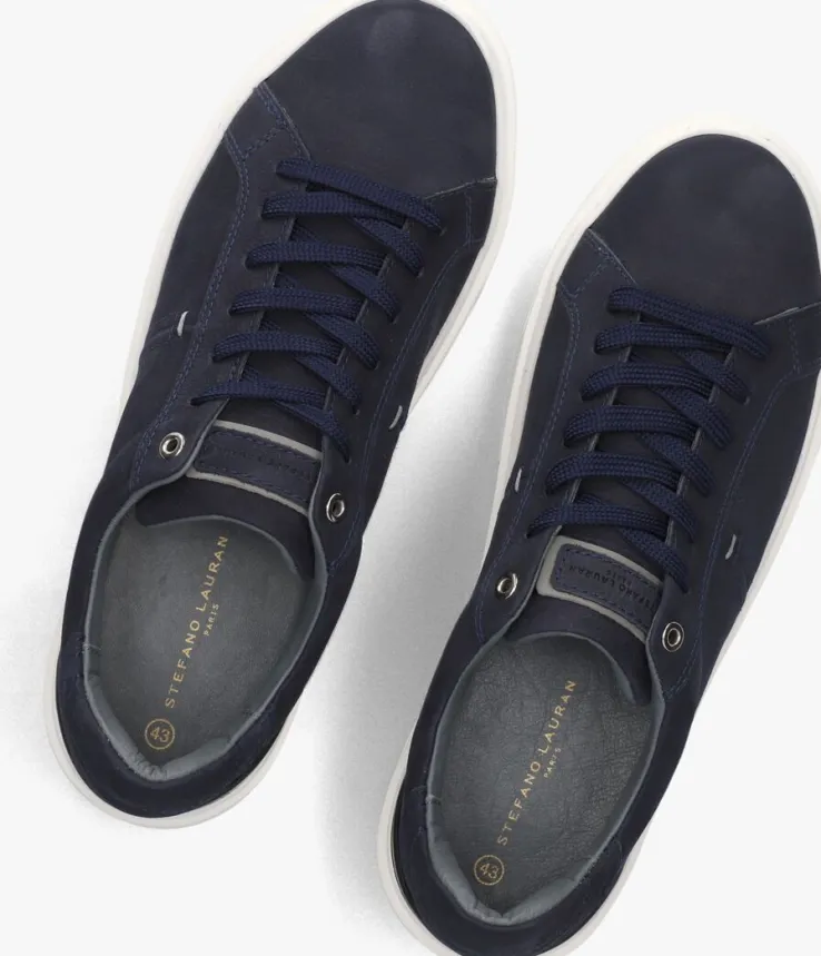 blauwe stefano lauran lage sneakers star 006