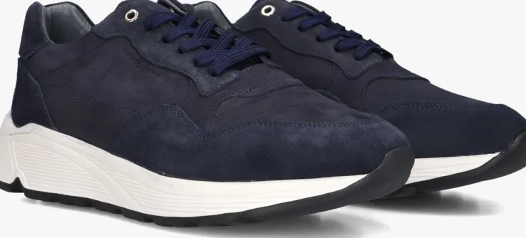 blauwe stefano lauran lage sneakers star 007