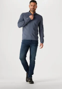 blauwe stefano lauran lage sneakers sl124h610