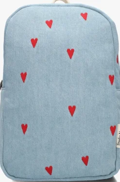 blauwe studio noos rugtas denim hearts mini backpack