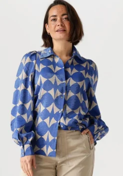 blauwe summum blouses blouse two tone print