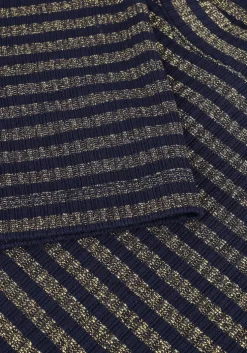 blauwe summum top shortsleeve top lurex rib stripe