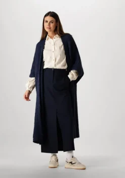 blauwe summum vest kimono cardigan rustic mohair blend knit