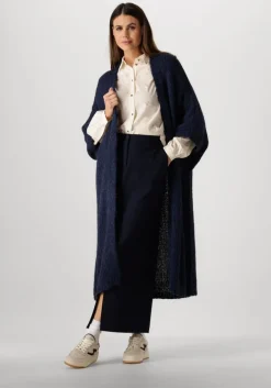 blauwe summum vest kimono cardigan rustic mohair blend knit