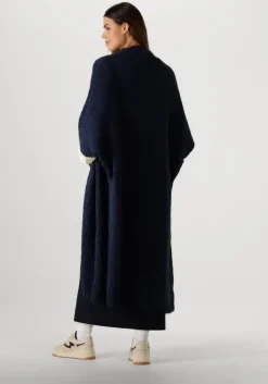 blauwe summum vest kimono cardigan rustic mohair blend knit