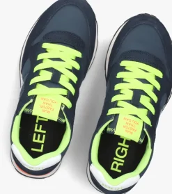blauwe sun68 lage sneakers boys tom fluo