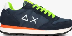 blauwe sun68 lage sneakers tom fluo