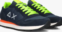 blauwe sun68 lage sneakers tom fluo