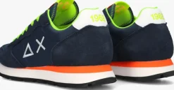 blauwe sun68 lage sneakers tom fluo