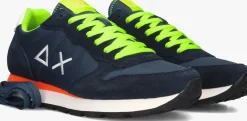 blauwe sun68 lage sneakers tom fluo