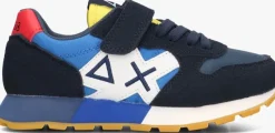blauwe sun68 lage sneakers boys jaki bicolor
