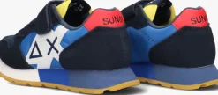 blauwe sun68 lage sneakers boys jaki bicolor